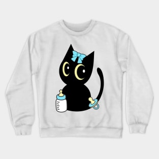 Cute black cat is a baby Crewneck Sweatshirt